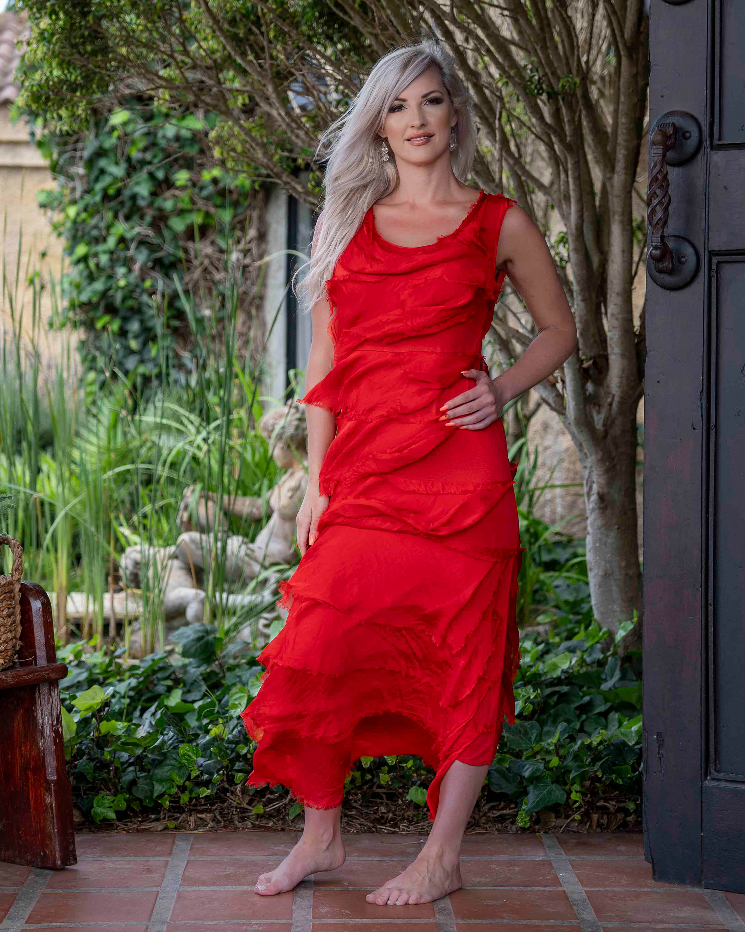 Always Have Fun Fringe Maxi Dress Red