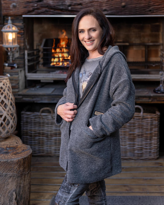 Stay warm and stylish this winter with the ultimate go-to jacket. This jacket boasts a rugged, coarse texture that adds character and a touch of rustic charm to your winter wardrobe. While offering exceptional warmth, it’s designed for those who appreciate a robust, textured look and feel. Pair and layer with long sleeves top or knit underneath for added comfort